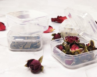 Storage Box With Lid Beads Container for Storage and Organization, Clear Jewelry Box Bead Storage 3.7x3.7x1.8cm, 4pcs