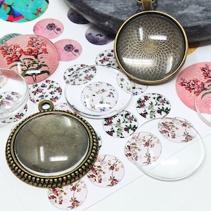 25 mm helder glazen deksel cabochon rond transparant glas cabochon inzetstukken voor hanger ketting, oorbellen maken