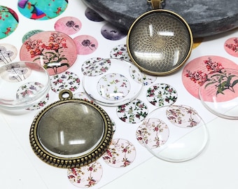 25mm clear glass cover cabochon round transparent glass cabochon inserts for pendant tray necklace, earring making