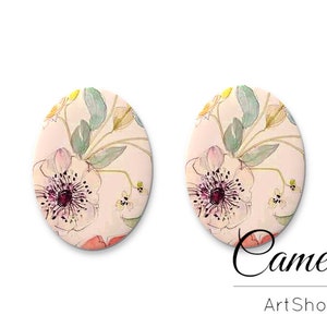 Cabochões 18x25mm, cabochões de rosa azul, cabines de cúpula de vidro, cabochão de vidro fotográfico para fabricação de joias, motivo de borboleta, configurações, anéis - 0397
