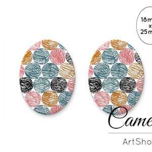 Cabochon fotografici fiori ovali in vetro fatti a mano 18x25mm, immagine copertina in vetro - 0771