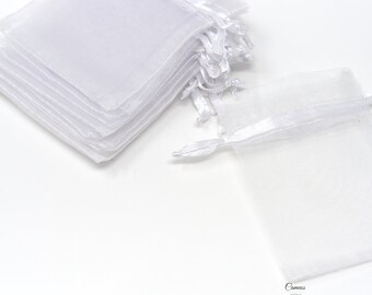 10 sacchetti in organza piccoli, sacchetti regalo in organza per gioielli da sposa 7 x 9 cm, sacchetti con coulisse per imballaggio,