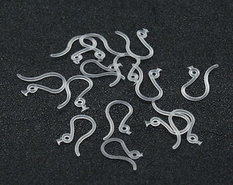 Alambre francés de plástico hipoalergénico para pendientes, accesorios, alambres para pendientes, accesorios hipoalergénicos para pendientes, suministros de joyería, 13 mm