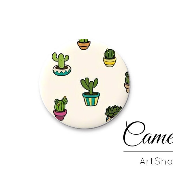 Cactus Glass Cabochon 10mm up to 25mm, Cabochon En Verre, Glass Dome for pendant, Diy- L588