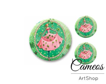 Cabochons, Glass Cabochon 1x25mm and 2x12mm, 1x20mm and 2x10mm, cabos, Flat back photo glass cabochons for diy- S782