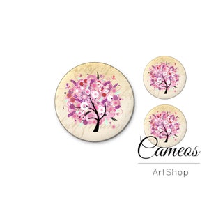 Cabochons, Photo Verre Cabochon 25mm 20mm 12mm 10mm, Motif Fleurs cabochon, image verre cabochons pour bijoux - S1625