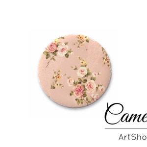 Cabochon, glascabochon 12 mm, cabochons met bloemenpatroon, glazen koepel, cabochon fotoglas - G953