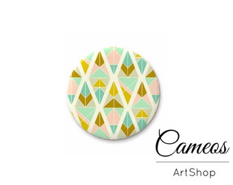 Retro Glass Cabochon, Cabochon 10mm up to 25mm, Geometric pattern cabochon, Glass dome, Photo glass cabochon - L551