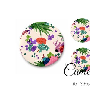Cabochons, Photo Verre Cabochon 25mm 20mm 12mm 10mm, Motif Fleurs cabochon, image verre cabochons pour bijoux - S1513