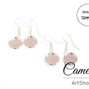 10 pcs Earring Posts, Cabochon 12mm, 12mm Bezel Earring, Support Cabochon, Cabochon Setting, Earring Trays