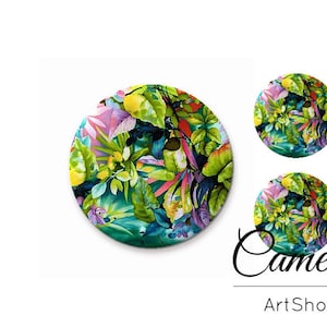 Cabochons, Photo Verre Cabochon 25mm 20mm 12mm 10mm, Motif Fleurs cabochon, image verre cabochons pour bijoux - S1319