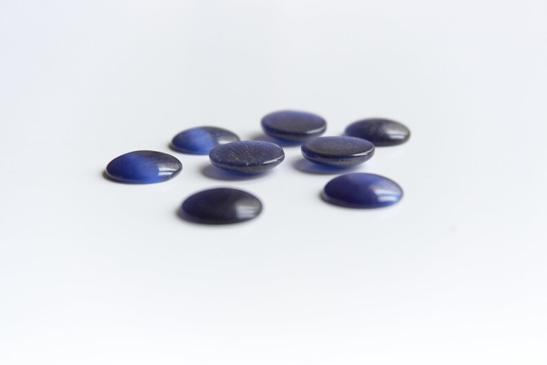 15 12mm Midnight Blue Glass Cat Eye Beads 25pcs or 50pcs Cat Eye glass beads Gemstone Cats Eye Blue Round cabochons