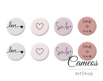 8 pcs Cabochons, Photo Glass Cabochon, Inspirational quotes, image glass cabochon 10mm, 12mm, 14mm or 18mm - C1673