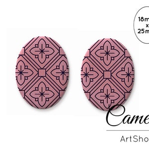 Cabochons, Cabochon di vetro 18x25mm, cabochon con motivi astratti, Cabochon a schiena piatta, cupola di vetro, cabochon di vetro fotografico - 0675