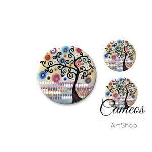 Lela Blumen Cabochon 1X25mm und 2x12mm oder 1x20mm und 2x10mm, Blumen cabochon, cabochon glas blume, cabochon fassung- S1622