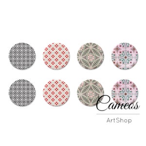 8 Stück Motivcabochon 10mm, 12mm, 14mm und 18mm, Vintage cabochon, cabochon glas blume, cabochon vorlagen, cabochon fassung -C1669
