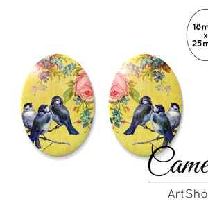 Glascabochon 18x25mm, Motivcabochons, cabochon glas blume, foto cabochons, cabochon fassung- O208