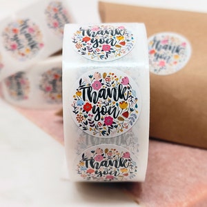 1 inch bedankje sticker verpakking zelfklevende papieren label sticker voor kleine relatiegeschenk productverpakkingen, 25st