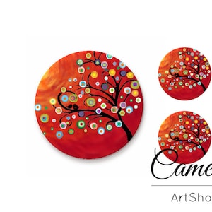 Cabochons, Photo Verre Cabochon 25mm 20mm 12mm 10mm, Motif Fleurs cabochon, image verre cabochons pour bijoux - S1126