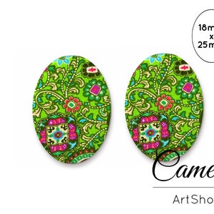 2 pcs Handmade Oval Photo Glass Cabochon pour Boucle d’oreille Pendentif Bricolage Bijoux Cabochon Making Supplies - 0426