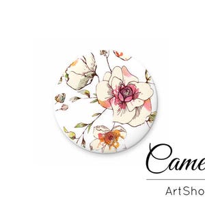 Glas gewölbte runde Blumen Cabochon, Cabos mit Muster, Größe 25mm oder 20mm - G930