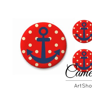 Glas Cabochon, Dome Glazen Kralen, Anker patroon Cabochons, Handgemaakte foto glas cabochon, Zomer Beeld Cabochon - S1457