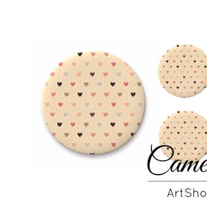 Heart Photo Glass Cabochons, Heart Cabochon  1x25mm and 2x12mm, 1x20mm and 2x10mm, handmade cabochons, Flatback Cabochon, hearts - S1379