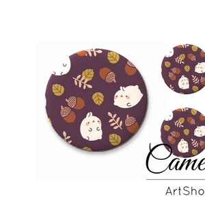 Juego de cabujón de vidrio 1x25mm y 2x12mm, 1x20mm y 2x10mm, cabochon plano hecho a mano, cuentas redondas de vidrio fotográfico, otoño- S1533