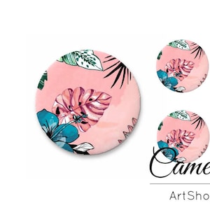 Cabochon, Cabochon foto vetro 1x25mm e 2x12mm, 1x20mm e 2x10mm, Cabochon flatback, Cabochon modello floreale, Cabochon foto- S1528