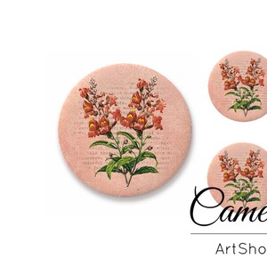 Cabochon floreale, Set cabochon in vetro 1x25mm e 2x12mm, 1x20mm e 2x10mm, cabochon immagine FLower, cupola in vetro, cabochon in vetro fotografico- S1105
