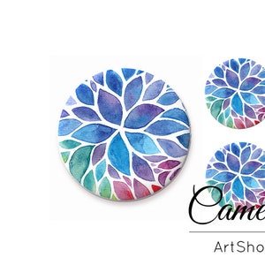 Cabochons en verre floral, 10mm 12mm 20mm 25mm, Dôme en verre photo - S1234