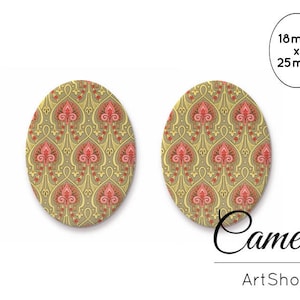 18x25mm Cabochon Oval Flat Back Vintage Cabochons voor Bezel Tray Setting Earring Ketting Maken, 2st- 0736