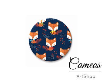 Fox Cabochon, Glass Domes, 8mm 10mm 12mm 14mm 16mm 18mm 20mm 25mm, Photo Glass Cabochon  - G917