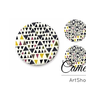 Cúpula de vidrio, cabujón retro amarillo 1x25mm y 2x12mm, 1x20mm y 2x10mm, cabinas flatback, cabujones redondos abstractos, ajuste de cabujón - S1344
