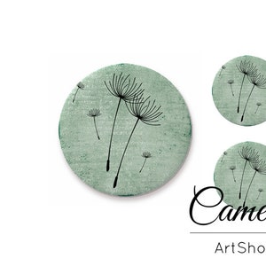 Glascabochon Set 1x25mm und 2x12mm oder 1x20mm und 2x 10mm, Retro cabochon, cabochon glas blume, cabochon vorlagen, cabochon fassung -S1111