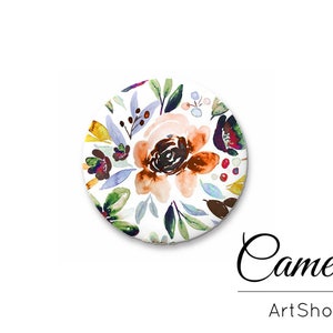 Cabochon 25mm und 20mm, Blumenmuster cabochon, cabochon glas blume, foto cabochons
