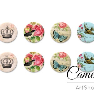 8 pezzi Cabochon 10mm, 12mm, 14mm o 18mm, cabos fatti a mano, Flatback Cabochon, cabochon fotografico, cabochon di vetro vintage cupola - C1656