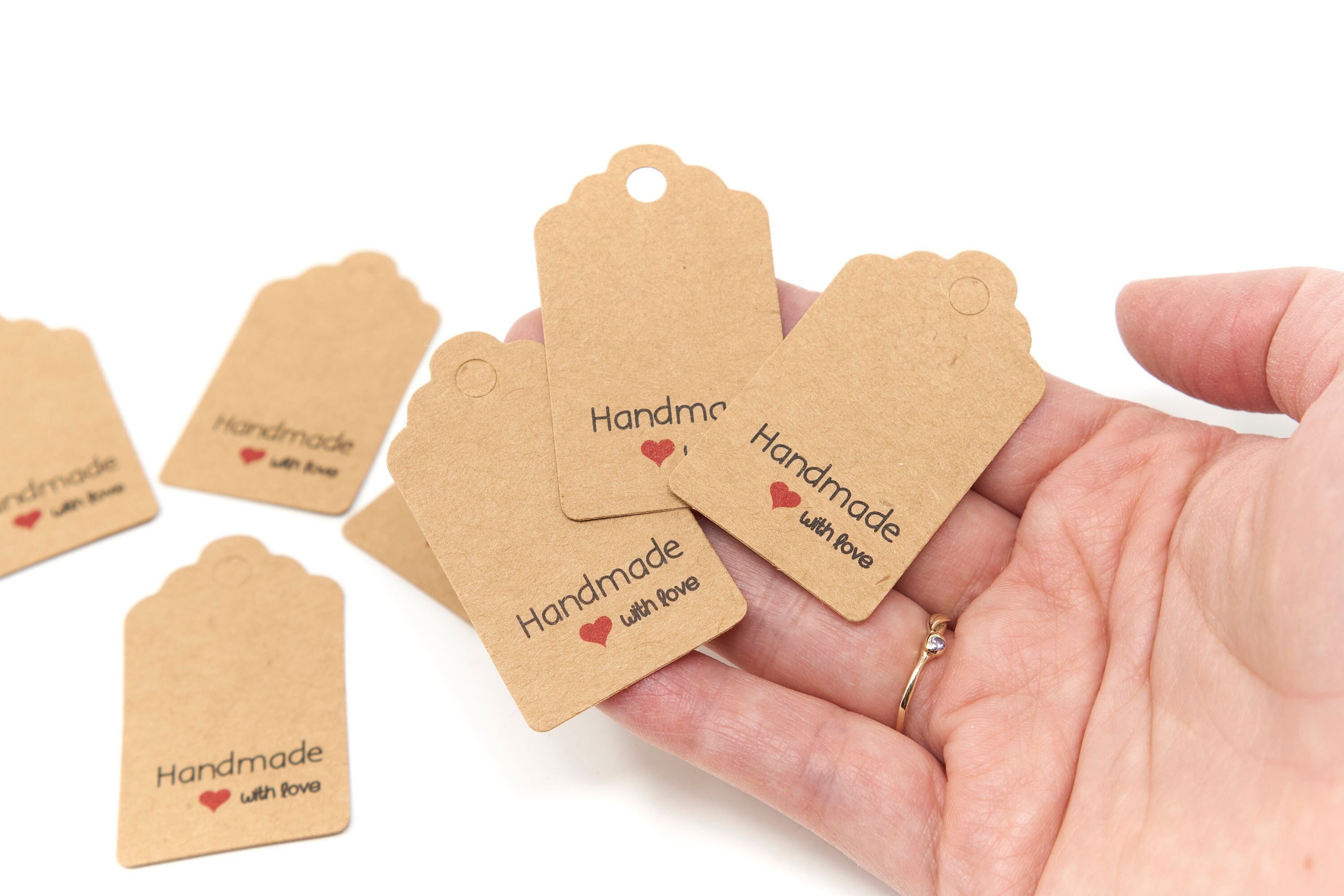 50pcs Blank Kraft Paper Tags with Strings Gift Bag Boxes Hang Tag Labels  Cardboard Cards Wedding