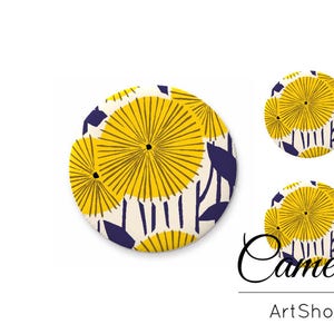 Cabochon, Foto Cabochon di vetro 25mm 20mm 12mm 10mm, Cabochon modello fiori, immagine cabochon di vetro per gioielli - S1520