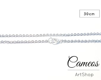 1 piece link chain necklace with lobster clasp, cable chain, cable necklaces, chains, nickel free 30cm long, silver