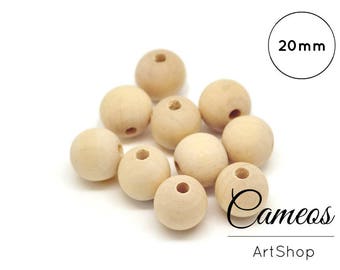 10 pcs Wood Beads, Wooden Beads 20mm, Unfinish Wooden Beads, Geometric Wood Bead, Round wood beads, Natural Wooden Beads for jewellry