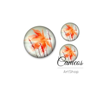 Cabochon, Cabochon in vetro 1x25mm e 2x12mm, 1x20mm e 2x10mm, cupola in vetro, cabochon in vetro fotografico posteriore piano per fai da te - S1605