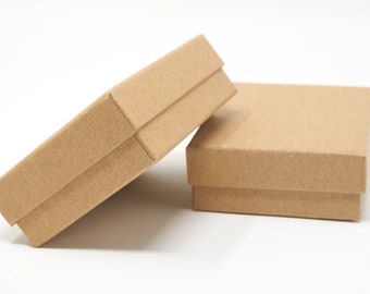 Cajas de regalo de papel Kraft marrón natural, colgante de caja de artesanía de regalo de joyería, embalaje de pendientes, cajas de joyería, esponja dentro de 9x7x3cm, 1pcs