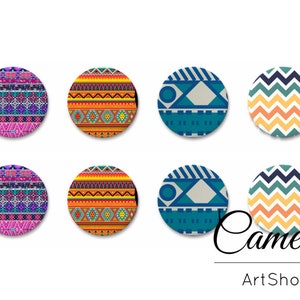 8 pezzi Retro Glass Dome Cabochon 10mm fino a 18mm, cabochon flatback fatto a mano, cabochon fotografico chevron, perline di vetro - C1638