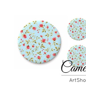 Glas Cabochons, Little Flower cabochon 1x25mm en 2x12mm, 1x20mm en 2x10mm, Flatback Cabs, bloemen ronde cabochon, fotoglas koepel - S1554