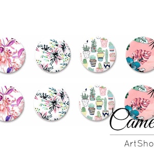 8 pezzi Cabochon, Cabochon in vetro fotografico, Cabochon con motivo floreale, Cupola in vetro da 10 mm, 12 mm, 14 mm o 18 mm, Cabochon in vetro - C1136