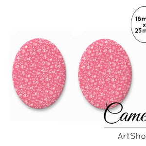 Cabochon Blume 18x25mm, Rosa Farben Cabochons, Cabochon, Glaskuppel Cabos, Foto Glas Cabochon zur Schmuckherstellung, - 0778