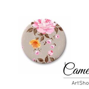 Cabochons en verre photo, Purple Floral 10mm jusqu’à 25mm, Cabines à motif fleuri, cabochon rond à dos plat, dôme en verre, cabines pour boucles d’oreilles - G958