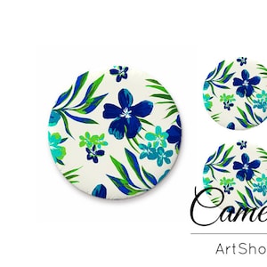 Cabochon floral, Cabochon en verre 1x25mm et 2x12mm, 1x20mm et 2x10mm, Cabochon d’image FLower, Dôme en verre, Cabochon en verre photo - S1325