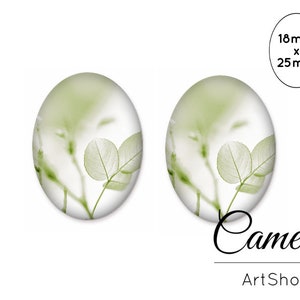 Cabochons 18x25mm, Cabochon à motif floral, Dôme en verre, Cabochon en verre photo, Pendentif en verre, Anneaux - 0407
